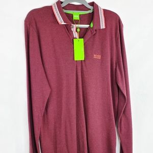 NWT Men's Hugo Boss Maroon Long Sleeve Shirt